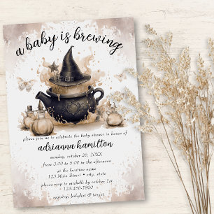 Invitation Un bébé brasse un Baby shower d'Halloween neutre