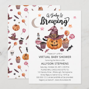 Invitation Un bébé brasse une douche virtuelle Halloween
