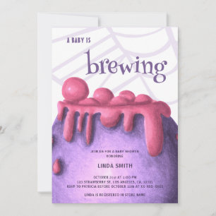 Invitation Un bébé brasse une sorcière Baby shower d'Hallowee