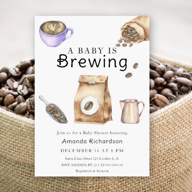 Invitation Un Bébé Brûle Un Baby shower De Coupe Du Café (Créateur téléchargé)