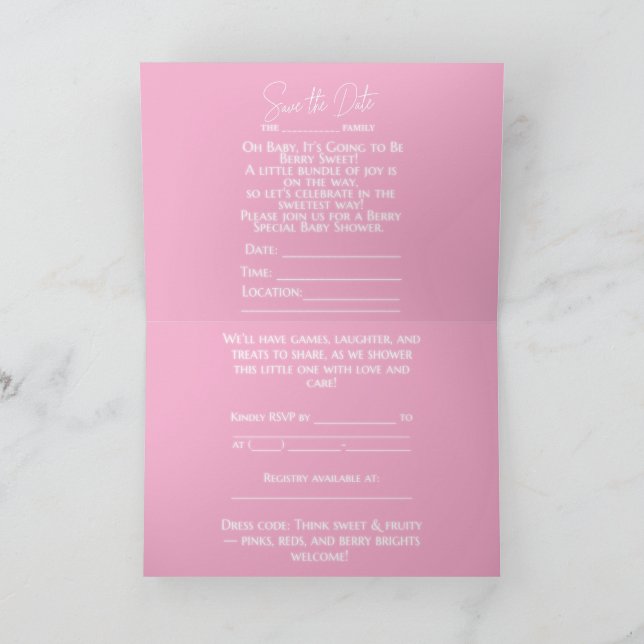 INVITATION UN BÉBÉ DOUCE BERRY EST EN ROUTE (Intérieur)