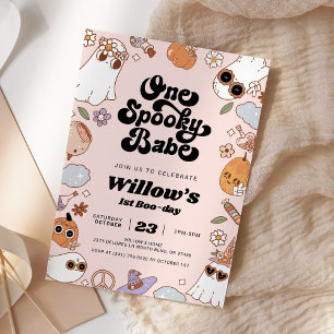 Invitation Un bébé Éffrayant Super Halloween 1er anniversaire