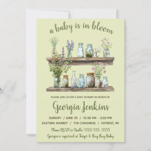Invitation Un bébé est en fleur, Baby shower de fleurs de pri