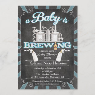 Invitation Un "bébé est en train de brasser" Couples Invitati
