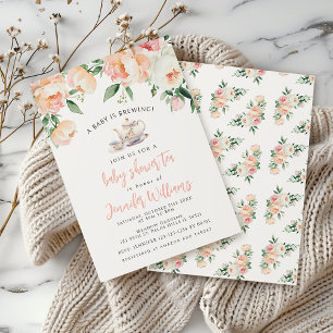 Invitation Un bébé est en train de brasser Floral Baby Girl D
