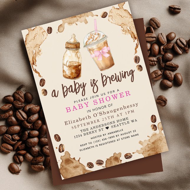 Invitation Un bébé est en train de brasser le Baby shower de  (Créateur téléchargé)