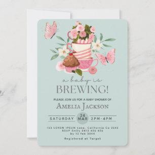 Invitation Un bébé prépare un Baby shower neutre pour le genr