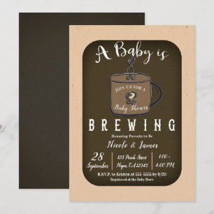 Invitation Un bébé prépare un café Un garçon ou une fille Dou