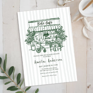 Invitation Un bébé se prépare à la maison café thématisé BABY