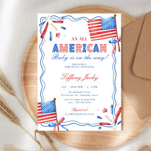 Invitation Un bébé tout américain pour la fête du 4 juillet