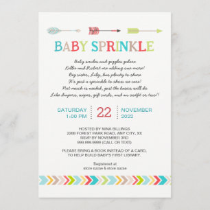 Invitation Un bébé tribal saupoudré d'invitation poétique