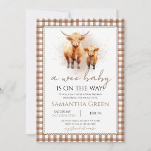 Invitation Un bébé Wee Fall Highland Cow Baby shower