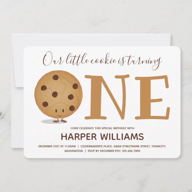 Invitation Un biscuit premier anniversaire (Devant)