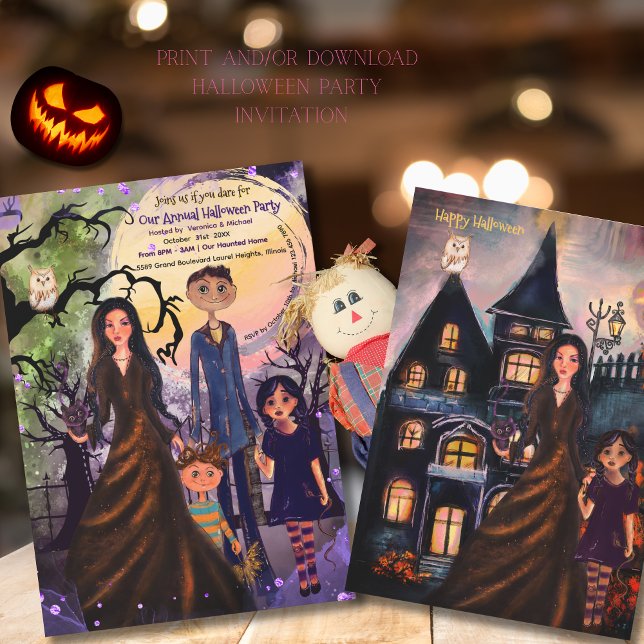 Invitation Un bon moment de famille - Bonne Halloween (A Wicked good family time- Happy Halloween Invitation)