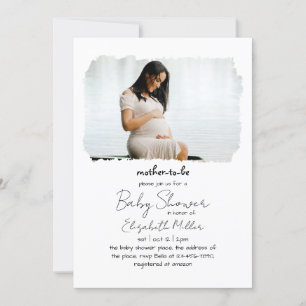 Invitation Un cadre photo superposé Baby shower neutre entre 