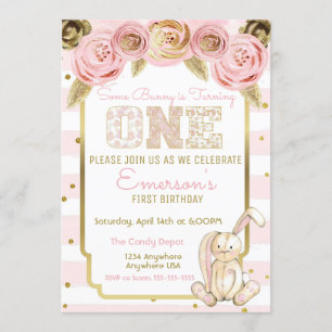 Invitation Un certain lapin tourne l'un ęr anniversaire