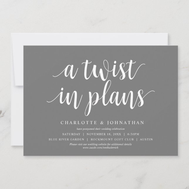 Invitation Un changement dans les plans, Mariage Modifier la  (Devant)