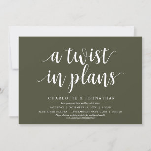 Invitation Un changement de plans, Mariage Changer la date