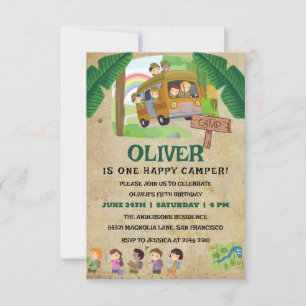 Invitation Un Charmant Camper Joyeux Anniversaire