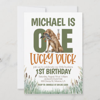 Invitation Un Chasse au Canard chanceux premier anniversaire