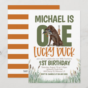 Invitation Un Chasse au Canard chanceux premier anniversaire
