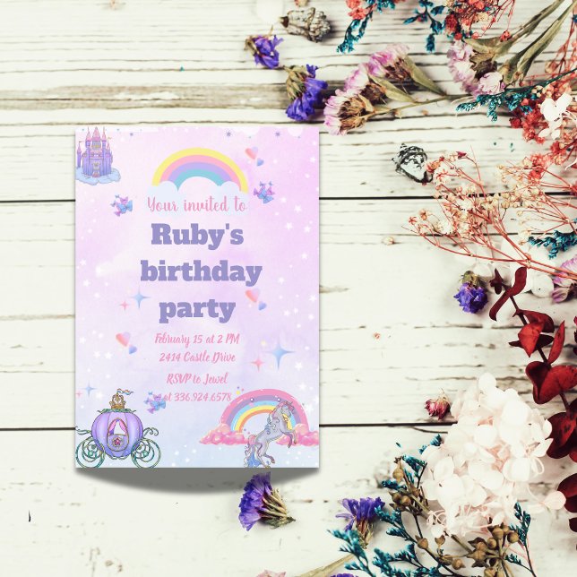 Invitation Un château Whimsical, conte de fées et un invitati (Créateur téléchargé)