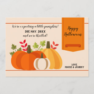 Invitation Un Citrouille Bébé Annonce Une Grossesse À Trois A