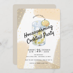 Invitation Un cocktail chaud à la maison dans une brosse mode
