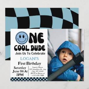 Invitation Un Cool Dude Boy 1er Birthday Photo