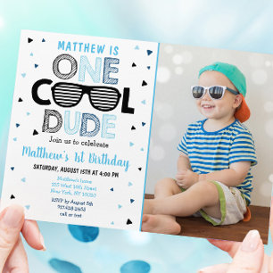 Invitation Un Cool Dude Sunglass Boy Premier anniversaire