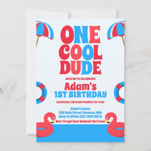 Invitation Un Cool Dude Tropical Été 1er Anniversaire