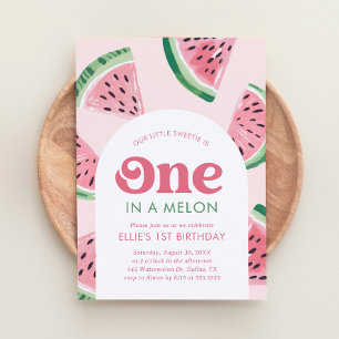 Invitation Un dans la pastèque Melon Anniversaire