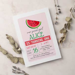 Invitation Un dans la pastèque Melon Anniversaire
