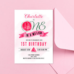 Invitation Un dans la pastèque Melon Anniversaire
