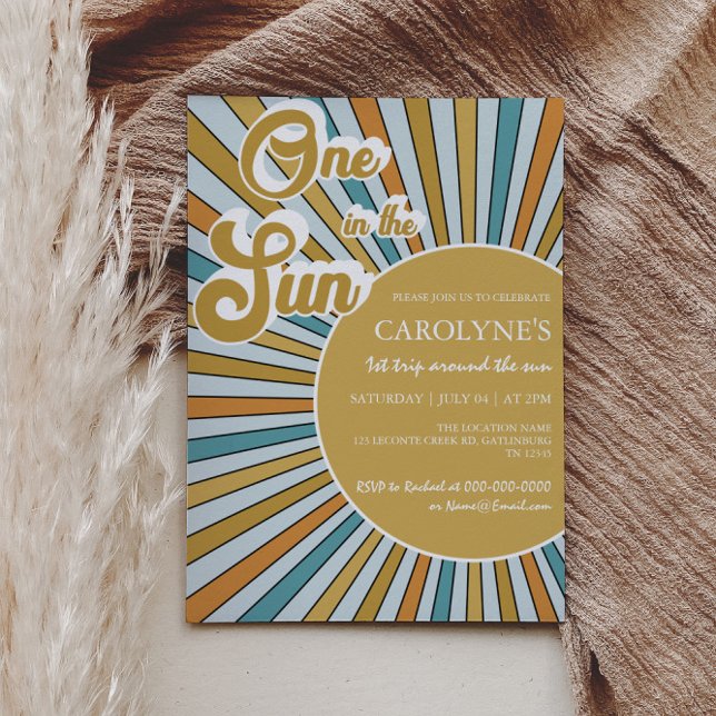 Invitation Un dans le soleil soleil 1er anniversaire Invitati (Créateur téléchargé)