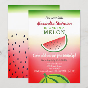 Invitation Un dans un Melon 1er anniversaire