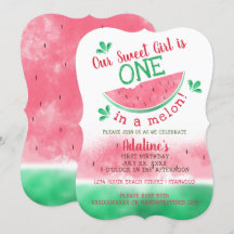 Un Dans Un Melon Aquarelle Premier Anniversaire