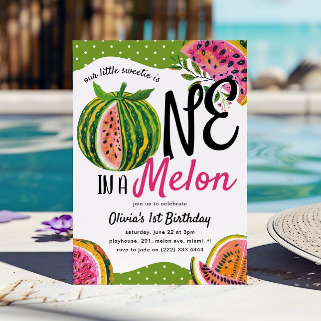 Invitation Un dans un Melon Fantaisie 1er Anniversaire (Créateur téléchargé)