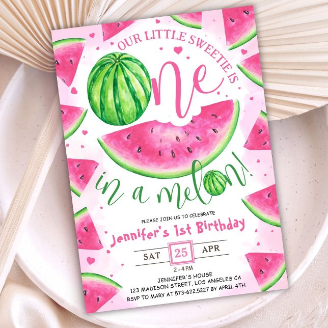 Invitation UN dans un Melon ! Fête d'anniversaire de la pastè (Créateur téléchargé)