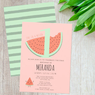 Invitation UN DANS UN MELON Fête d'anniversaire de la pastèqu