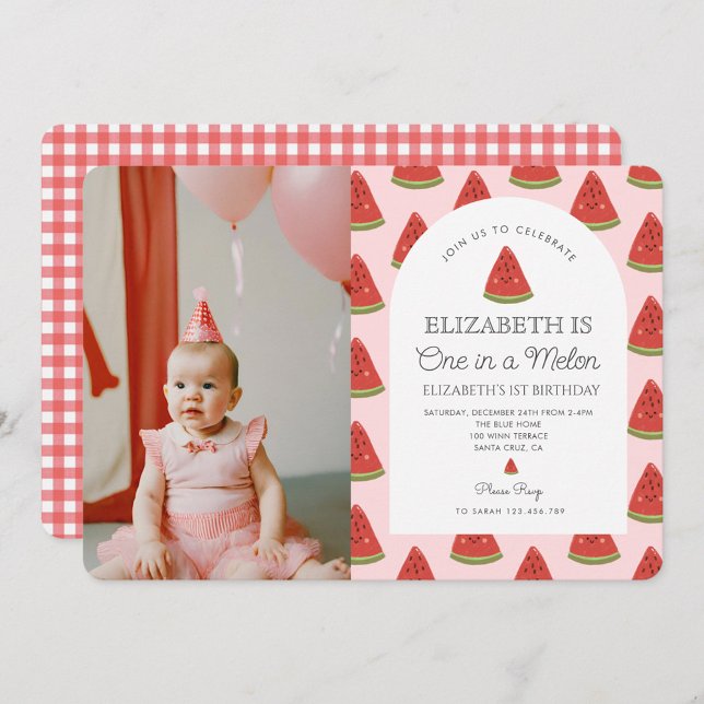 Invitation Un Dans Un Melon Little Sweetie Premier Anniversai (Créateur téléchargé)