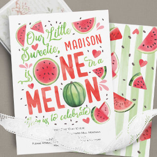 Invitation Un dans un Melon, mignon été Adorable 1er annivers