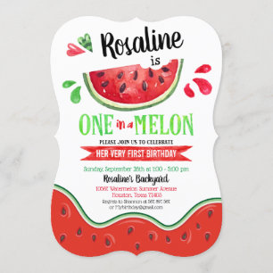 Invitation Un dans un melon Premier anniversaire