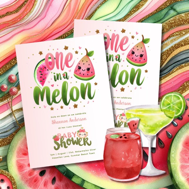 Invitation Un dans un Melon Premier anniversaire ou Baby show (Créateur téléchargé)