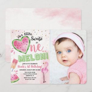 Invitation Un dans un Melon Watermelon 1er Birthday Invitatio