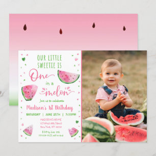 Invitation Un Dans Un Melon Watermelon Premier anniversaire