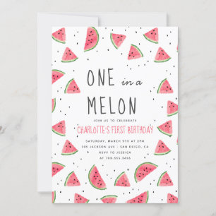 Invitation Un dans un Melon Watermelon Première fête d'annive