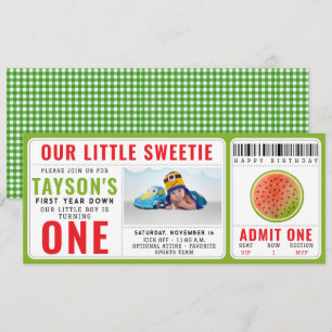 Invitation Un dans une Parties scintillant Melon Watermelon 1