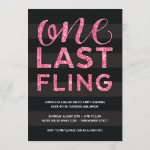 Invitation Un Dernier Fling  Parties scintillant-Look Bachelo