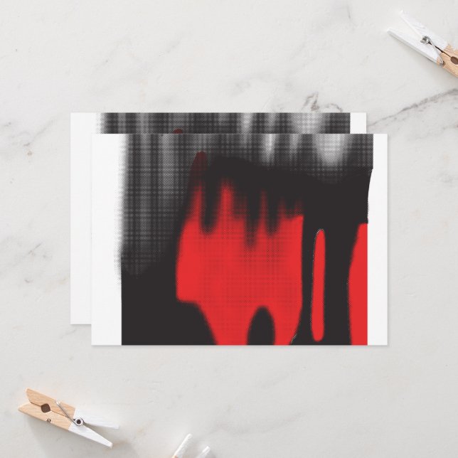 Invitation Un design graphique rouge avec un habillage géomét (Devant/Arrière en situation)